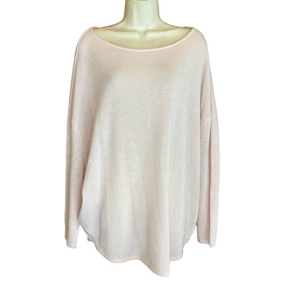 360 Cashmere Wide Neck Cashmere Sweater in Baby Pink NWT Size Large - Picture 1 of 5